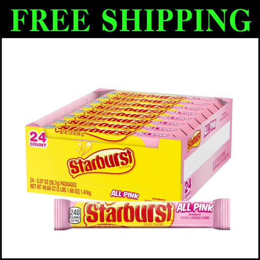 Bulk All Pink Chewy Candy – 49.68 Ounce Box of Juicy Flavors – Share and Enjoy!