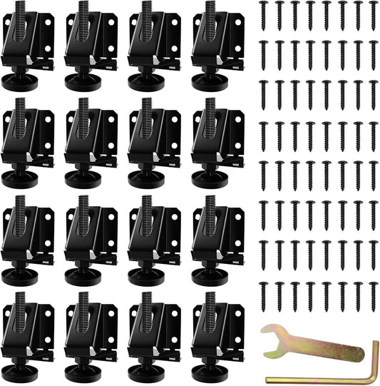 Alloy Steel 16 PCS Furniture Leveling Feet with Rubber Caps for Floor Protection