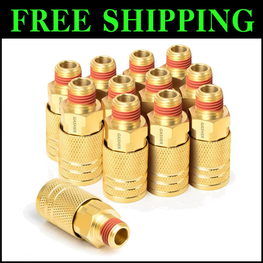 Durable 12PCS 1/4-Inch Brass Couplers with Quick Connect for Easy Tool Switching
