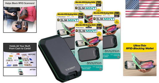 Compact RFID Wallet Set - Ultra-Thin Design for Effortless Organization, 4 Pack