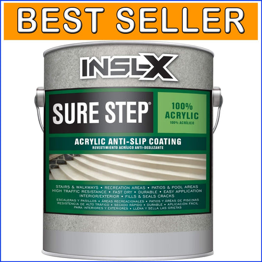 1 Gallon White Sure Step Anti-Slip Acrylic Paint - Matte Finish for High Traffic