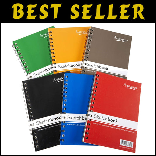 Artistic 6-Pack Sketchbook Bundle - 5.5" x 8.5", Ideal Gift for Young Creatives