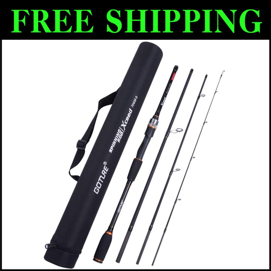 4-Piece Medium Heavy Fishing Rod with Comfortable Grip and Durable Case