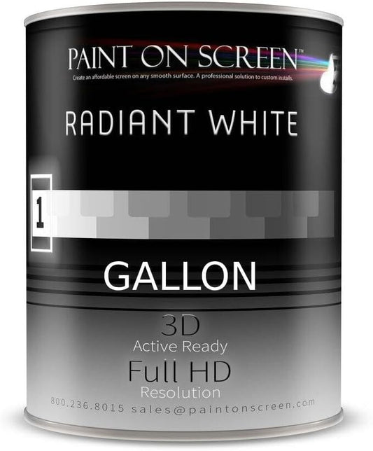 Superior Radiant White Projection Screen Paint - 128 Fl Oz, Easy Application