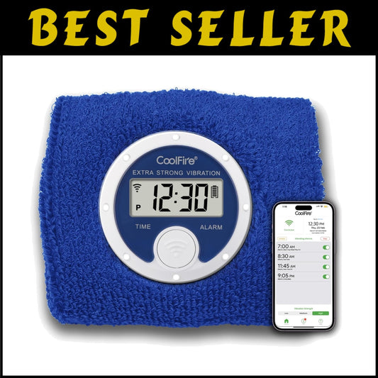 Comfortable Sweatband Vibrating Alarm Watch with Large Backlight LCD Display