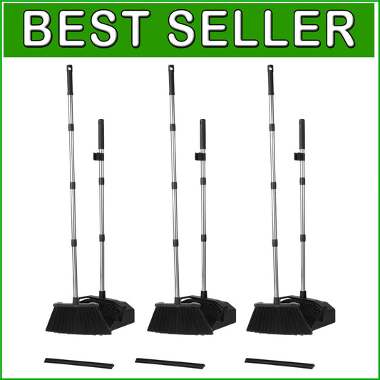 51'' Industrial Brooms with Self-Cleaning Dustpan - Perfect for Home & Office