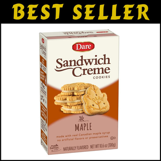 Delicious Maple Leaf Crème Cookies - Authentic Canadian Treat, 10.6oz Pack of 12