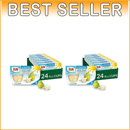 Bulk Diced Pear Cups, Gluten & Dairy Free - Perfect Lunch Snack Pack of 2