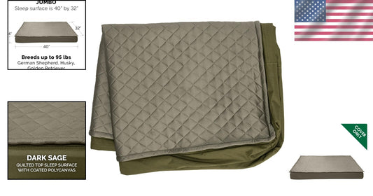 Dark Sage Water-Resistant Pet Bed Cover for Jumbo Dogs and Cats - Washable