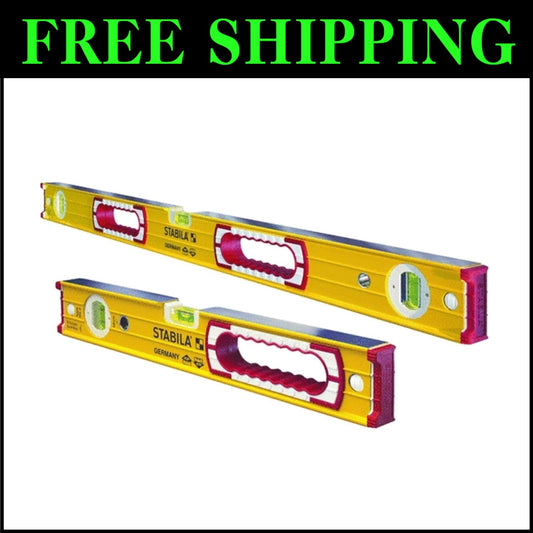 Lightweight Aluminum Level Set - 48-Inch & 16-Inch with Rubber Grip in Yellow