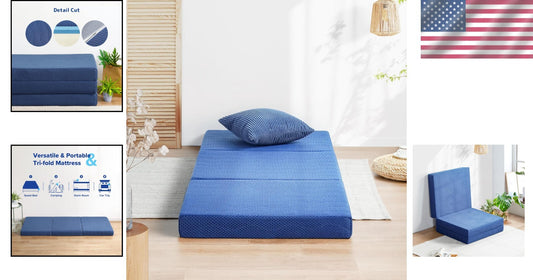 Versatile Tri-Fold Mattress and Guest Bed Solution - Cool Gel 4-Inch Comfort