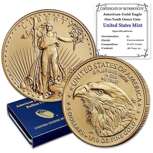 2024 1/10 oz American Gold Coin - Brilliant Uncirculated with Rich Gold Tint