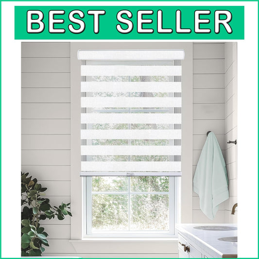 Zebra Blinds for Windows - Light Filtering Cordless Roller Shades, 20" W x 72" H
