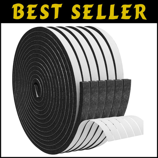 High Density Foam Weatherstripping Tape - 1/2In x 1/4In x 197Ft Sealing Solution