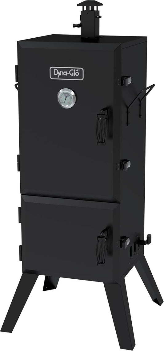 Alloy Steel Vertical Charcoal Smoker with Dual Doors & 4 Adjustable Grates