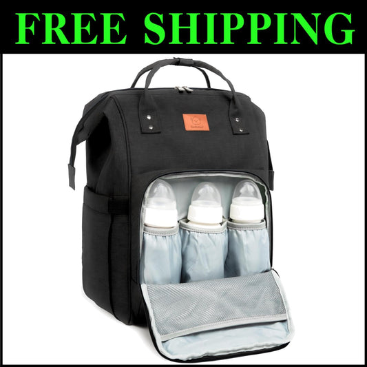 Durable Water-Resistant Diaper Backpack - Spacious and Hands-Free for Parents
