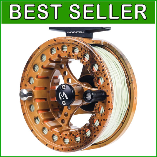 Aluminum Fly Fishing Reel Pre-Loaded with Brown Trout Line - Compact & Durable