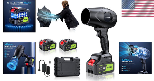 Effortless Cleaning with 400000 RPM Leaf Blower - Includes Batteries & Charger