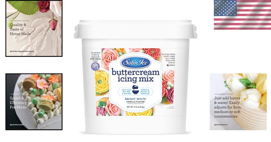Versatile Buttercream Icing Mix - 10 Pounds of Bright-White, Flavorful Frosting