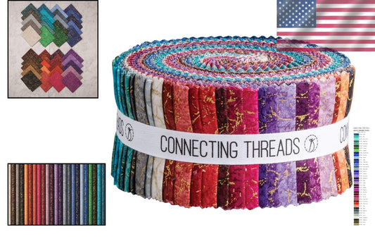 Stunning Quartz Metallic Tonals - 2.5" Precut Cotton Fabric Strips Bundle