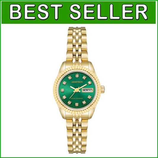 Water-Resistant Women's Watch with Gold-Tone Bracelet and Luxurious Crystals