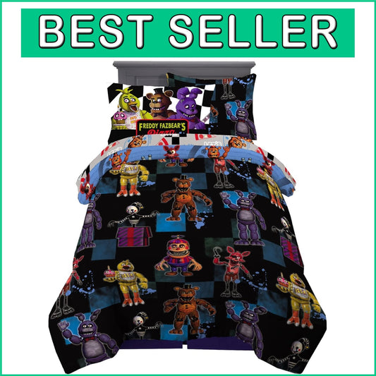 Cozy Reversible 5 Piece Kids Bedding Set - Five Nights At Freddy's Twin Size