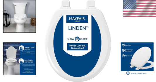 Easy Install Round Toilet Seat with Soft Close and Secure Fastening - White