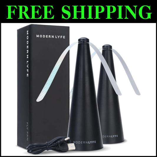 Effective Fly Fan for Outdoor Tables - USB Powered & Battery Operated 2 Pack