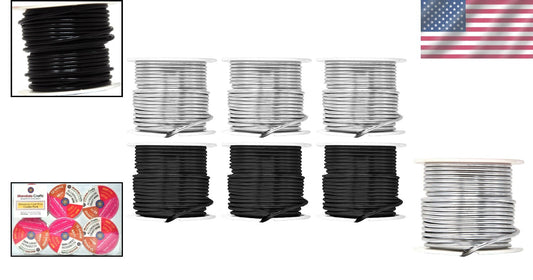 12 Gauge Aluminum Craft Wire - 276 FT Silver Black for Jewelry & Sculpting