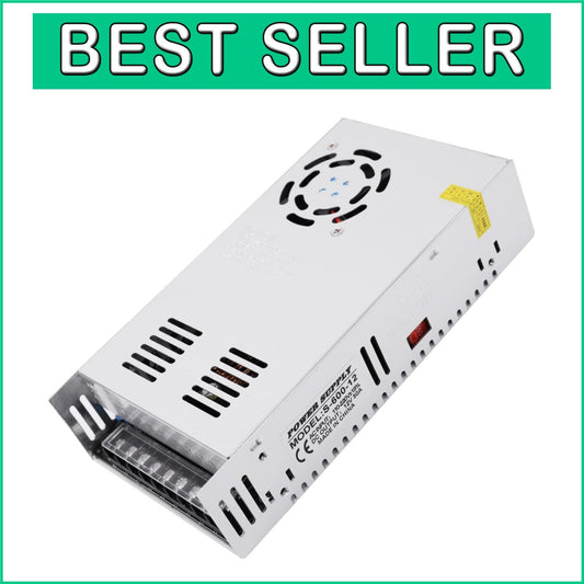 Durable Metal Switching Power Supply 110V/220V to 12V 50A for 3D Printers & More