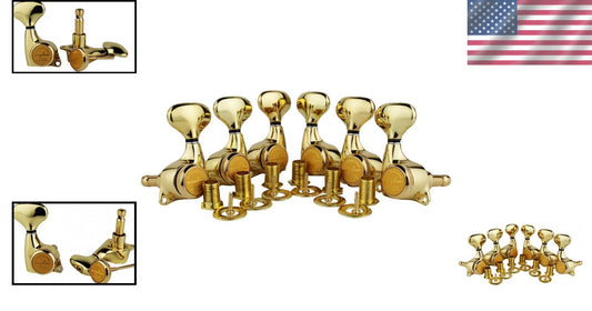 Golden Guitar Locking Tuners 3L + 3R - Precision Tuning Key Pegs for All Styles