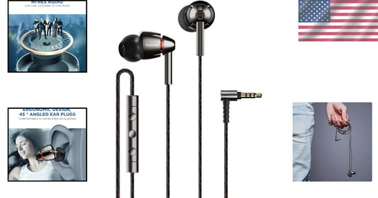 Elegant In-Ear Headphones with Aluminum Design - Perfect for Travel & Studio
