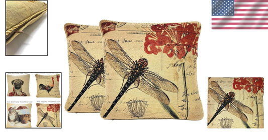 18x18 Dragonfly Cushion Covers - Durable & Stylish Set of 2 for Living Room