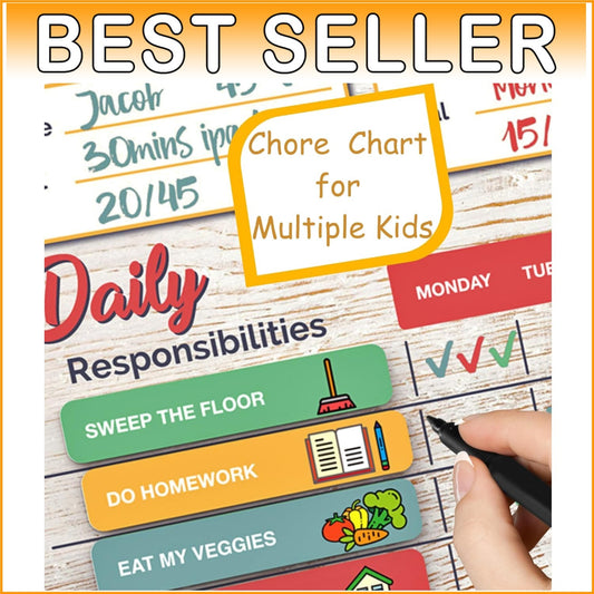 Customizable Reward Chart for Kids - Large Magnetic Chore Tracker for Families