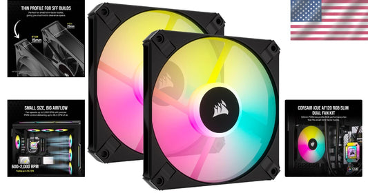 Compact AF120 RGB Slim 120mm PWM Fan Kit - Low Noise & Stunning RGB Lighting