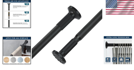 Elegant Dual-End Adjustable Tension Curtain Rod - 51-166 Inch for Indoor/Outdoor