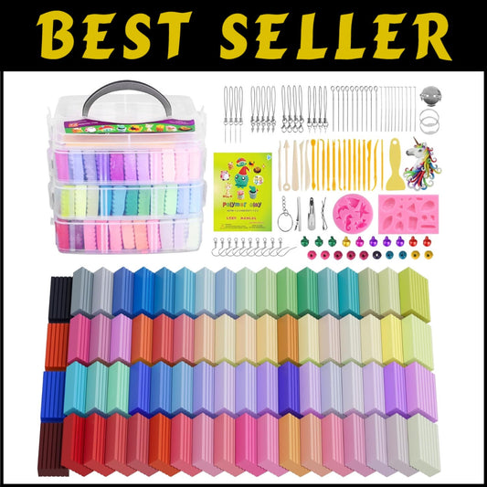Engaging Polymer Clay Set for Ages 3+ - 72 Colors & Modeling Tools Included