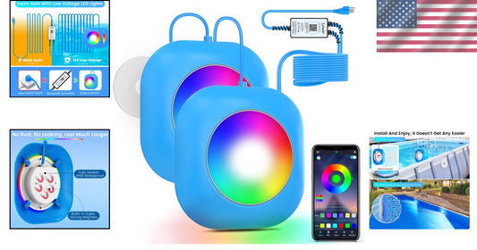 Customizable Magnetic Pool Lights - Safe for Night Swimming with APP Control