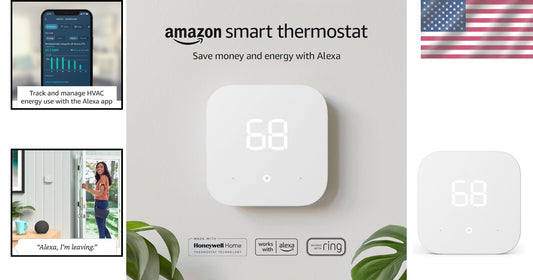 Energy-Saving Amazon Smart Thermostat with Remote Control & Temperature Sensors