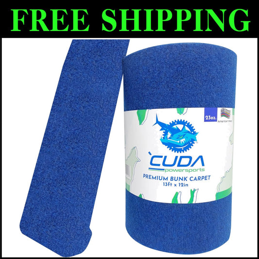 Eco-Friendly 12in x 13Ft Marine Bunk Carpet in Strong Royal Blue - Easy Install