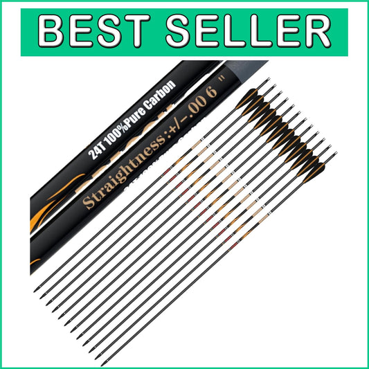 12PCS 100% Pure Carbon Arrows – Precision-Engineered for Consistent Performance