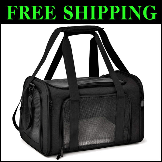 Durable Collapsible Pet Carrier for Cats and Small Dogs - Lightweight & Portable