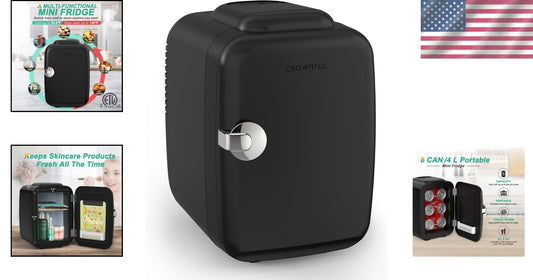 Stylish 4L ETL Certified Mini Fridge - Perfect for Skincare, Office, and Travel