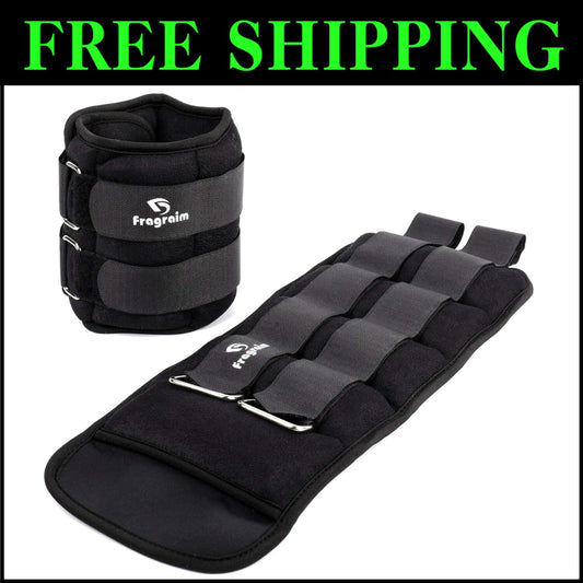 Adjustable Ankle Weights Set: 10 lbs Pair for Strength Training and Fitness