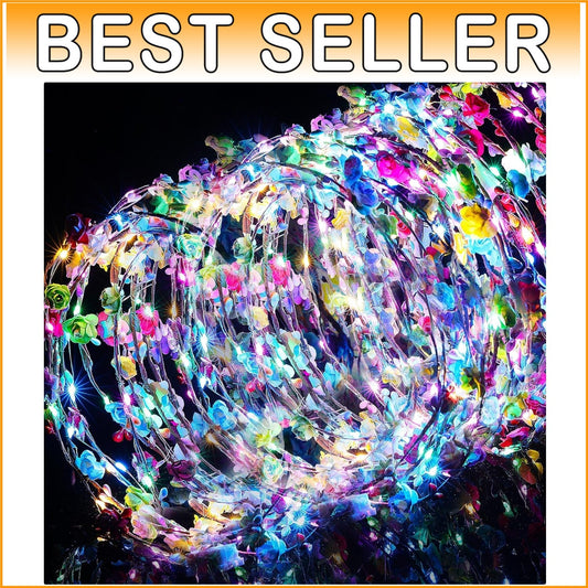 Festive Luminous Flower Crowns - 64 Durable Headbands for All Celebrations