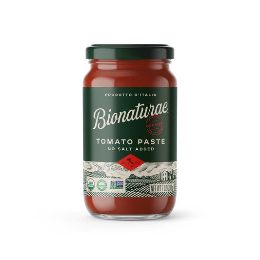Authentic Italian Tomato Paste - 7 Oz Jars, No Added Salt, Organic & Gluten-Free