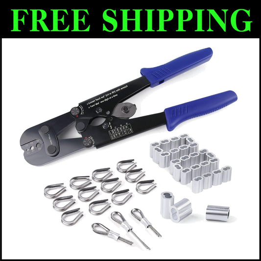 Versatile 1/8'' Wire Rope Crimping Tool Kit: Ideal for DIY & Outdoor Projects