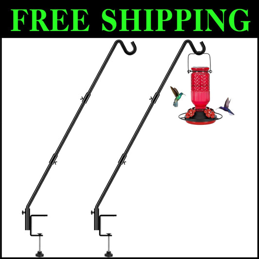 Premium Quality Adjustable Bird Feeder Hanger - Easy Install Deck Hooks