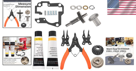 Durable Worm Gear Kit for KitchenAid 5QT & 6QT Mixers - Easy Install with Tools