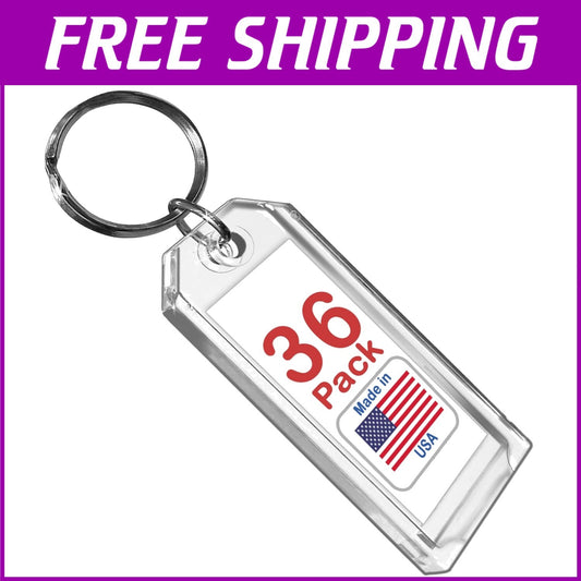 Professional Quality 3” Key Tags - Heavy-Duty Plastic, 36 Pack with Easy Labels